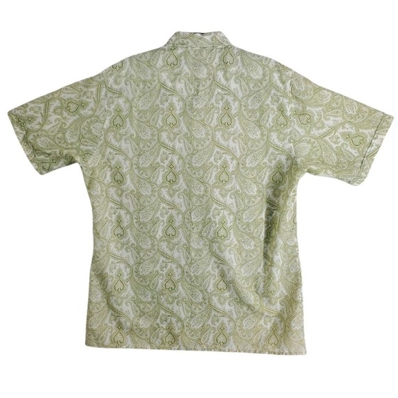 Vtg 70s 80s McGregor Hawaiian Shirt Men XL 17 17.5 Green Beige Retro Lightweight - Picture 10 of 11